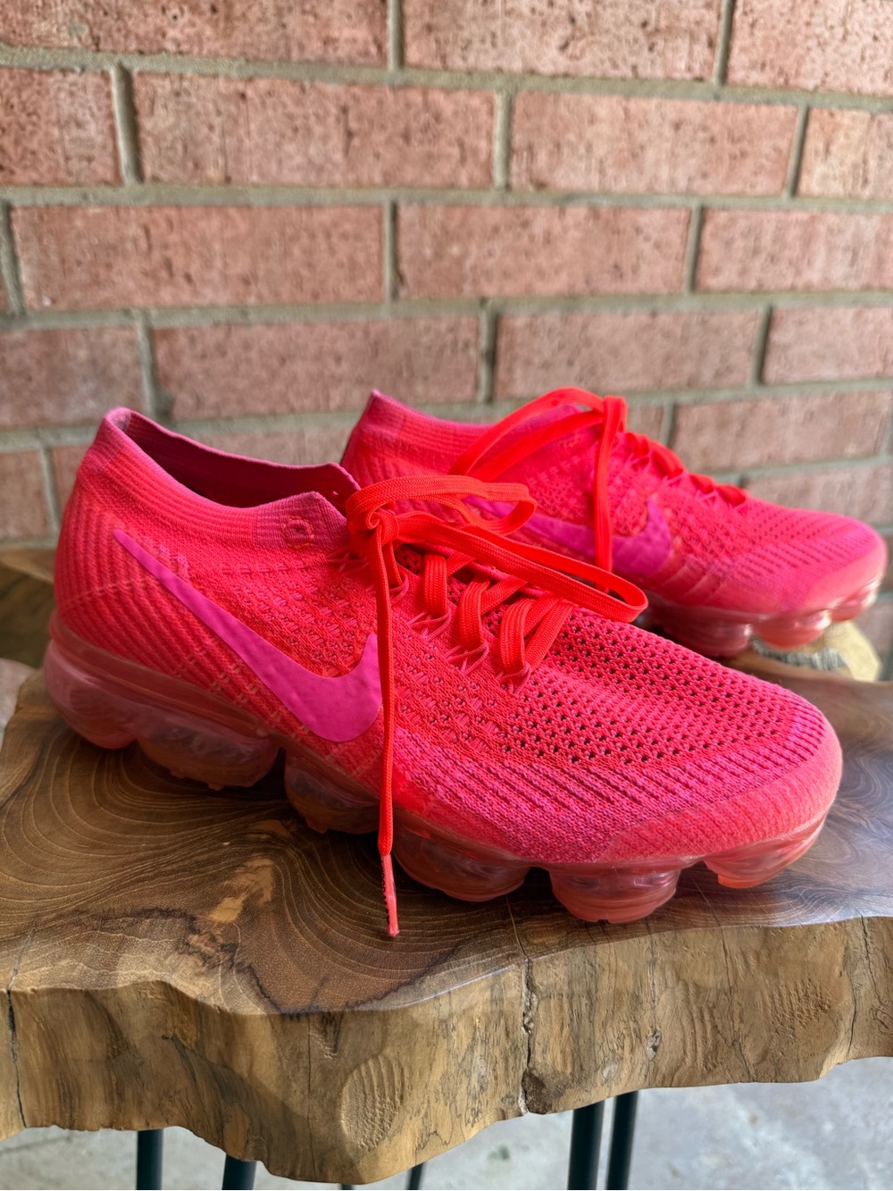 Nike Women's Neon Pink Flyknit VaporMax Sneakers